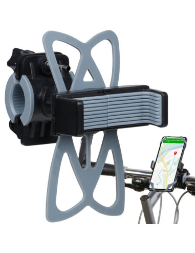 Uchwyt rowerowy na telefon dunlop obracany szary