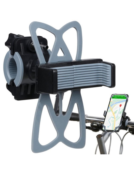 Uchwyt rowerowy na telefon dunlop obracany szary