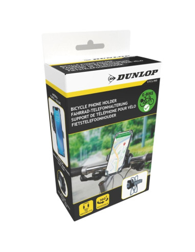 Uchwyt rowerowy na telefon dunlop obracany szary