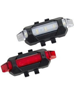 Zestaw lamp rowerowych led przód i tył xqmax ładowanie usb 2