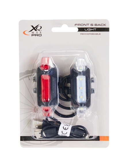 Zestaw lamp rowerowych led przód i tył xqmax ładowanie usb