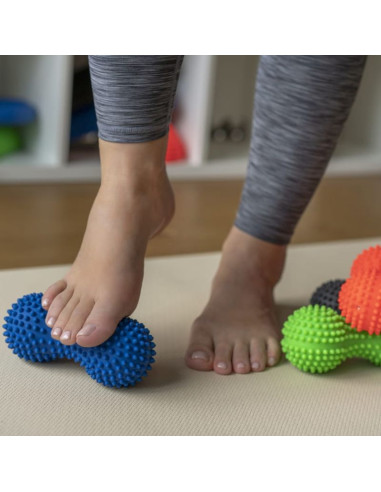 Wałek fizjo spiky do masażu i rehabilitacji tullo duoball 15,5 cm czerwony ref864