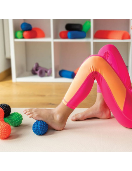 Wałek fizjo spiky do masażu i rehabilitacji tullo duoball 15,5 cm czerwony ref864