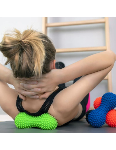 Wałek fizjo spiky do masażu i rehabilitacji tullo duoball 15,5 cm czerwony ref864
