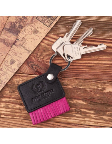 Brelok do kluczy ze skóry naturalnej paolo peruzzi różowy - t-88 bl/pi