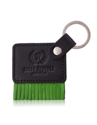 Brelok do kluczy ze skóry naturalnej paolo peruzzi zielony - t-88 bl/ge