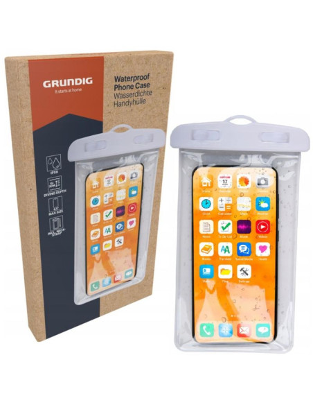 Wodoodporne etui pokrowiec na telefon 11x21cm pvc białe grundig