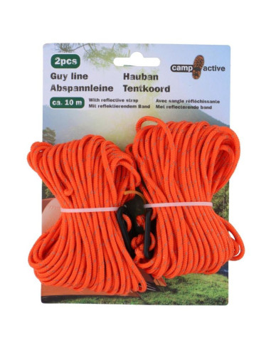 Linka turystyczna naciąg do namiotów 2szt 10m pomarańczowa camp active