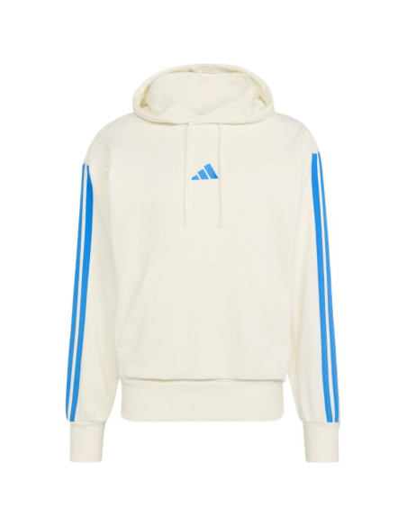 Bluza męska adidas essentials 3-stripes french terry hoodie kremowa kd4901