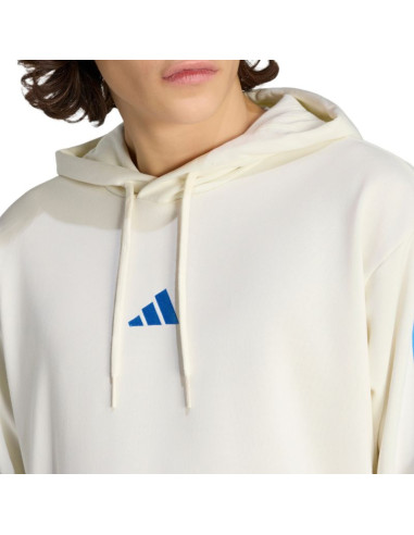 Bluza męska adidas essentials 3-stripes french terry hoodie kremowa kd4901