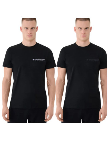 T-shirt męski (zestaw koszulek 2 szt.) 4f 4fwaw25ttshm3457-020s-20s