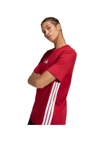 Koszulka męska adidas essentials 3-stripes czerwona kd4865