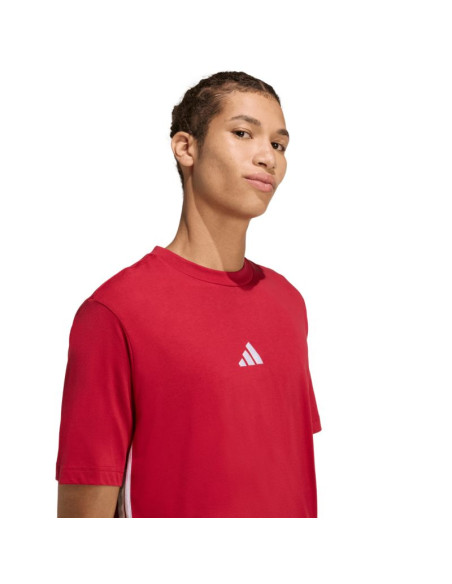 Koszulka męska adidas essentials 3-stripes czerwona kd4865