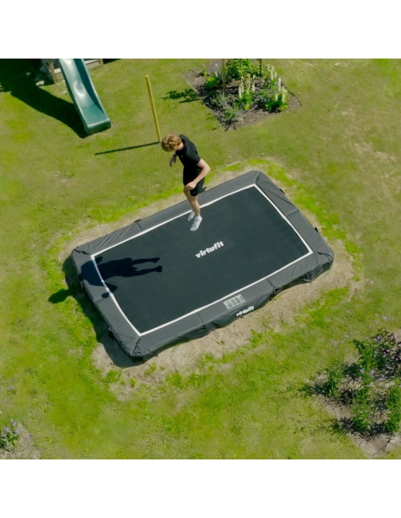 Virtufit trampolina ogrodowa do wkopania 244 x 366 cm z siatką