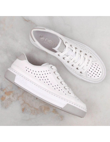 Skórzane buty ażurowe rieker w