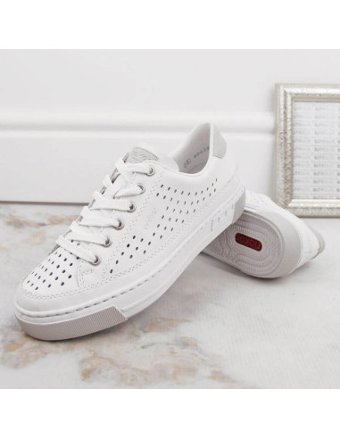 Skórzane buty ażurowe rieker w