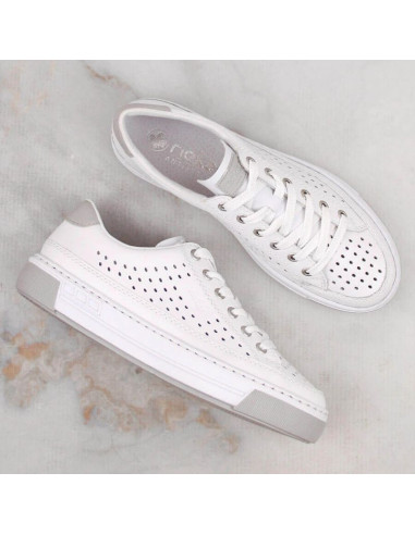 Skórzane buty ażurowe rieker w