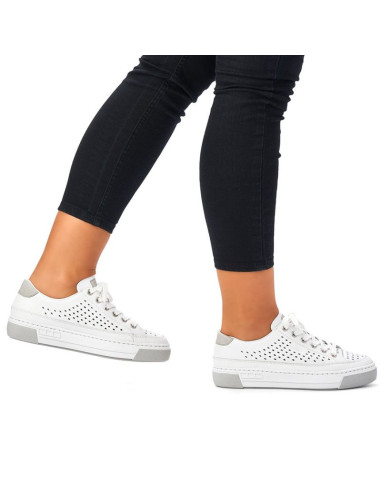 Skórzane buty ażurowe rieker w