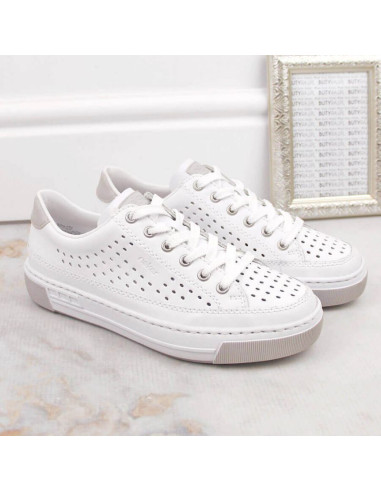 Skórzane buty ażurowe rieker w