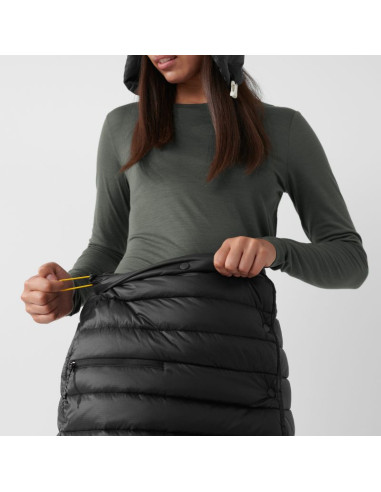 Spódnica trekkingowa damska fjällräven expedition pack down skirt black puchowa czarna (f86367-550)