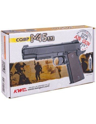 Pistolet wiatrówka ranger 1911 m45a1 cqbp k.4,5bbs 21-strz. metal slide kwc