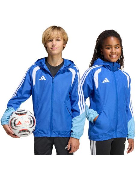 Kurtka dla dzieci adidas tiro 26 competition all weather niebieska kb0157