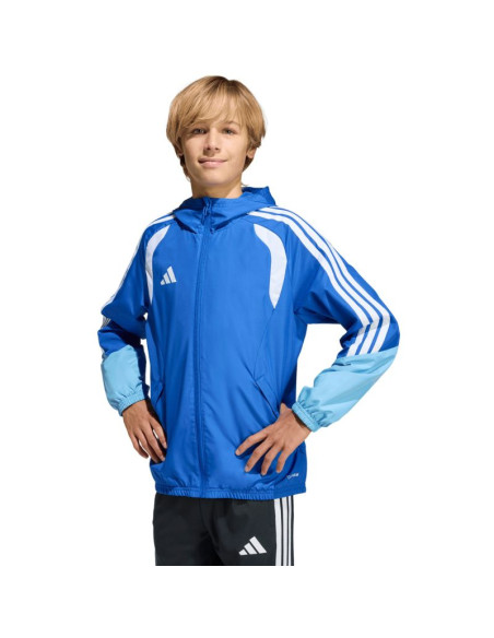 Kurtka dla dzieci adidas tiro 26 competition all weather niebieska kb0157