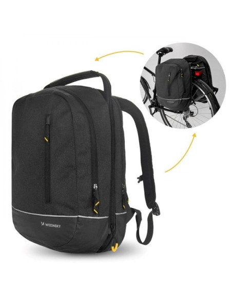 Wozinsky torba rowerowa podwójna plecak 2w1 30l czarna (wbb30bk)