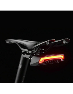 Lampka rowerowa tylna rockbros lkwd-r1 z laserem i pilotem + kabel micro usb - usb-a - czarna 2