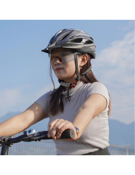 Okulary rowerowe rockbros polaryzacyjne z ochroną uv i wkładką korekcyjną - szare