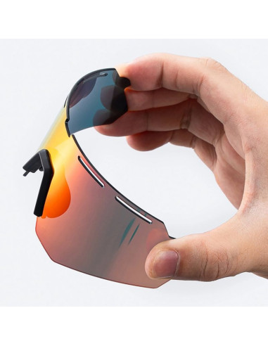 Okulary rowerowe rockbros polaryzacyjne z ochroną uv i wkładką korekcyjną - szare