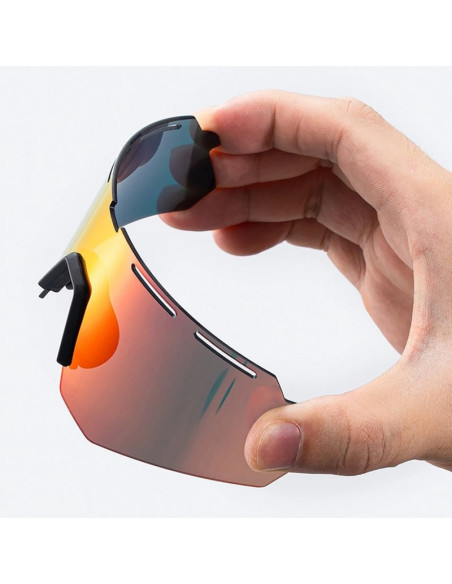 Okulary rowerowe rockbros polaryzacyjne z ochroną uv i wkładką korekcyjną - szare