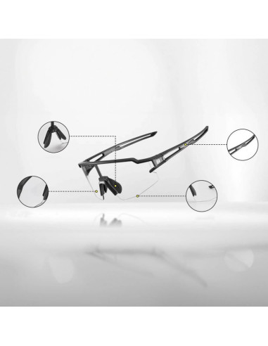 Okulary rowerowe rockbros 10175 fotochromowe uv400 - czarne