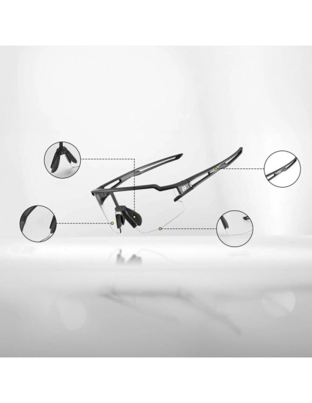 Okulary rowerowe rockbros 10175 fotochromowe uv400 - czarne