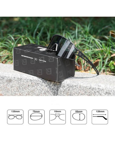 Okulary rowerowe rockbros 10175 fotochromowe uv400 - czarne