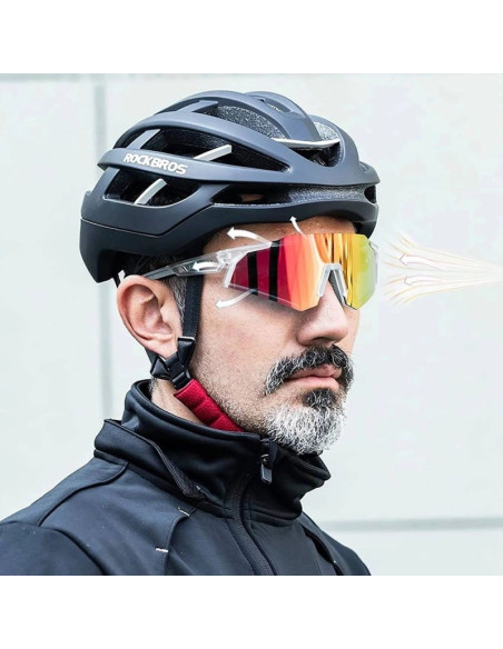 Okulary rowerowe rockbros sp291 fotochromowe uv400 - białe