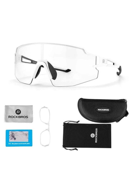 Okulary rowerowe rockbros 10172 fotochromowe uv400 - białe