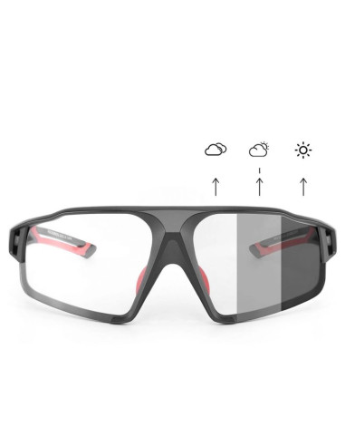 Okulary rowerowe rockbros sp216bk fotochromowe uv400 - czarno-czerwone