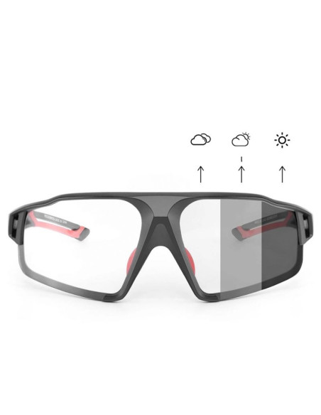 Okulary rowerowe rockbros sp216bk fotochromowe uv400 - czarno-czerwone