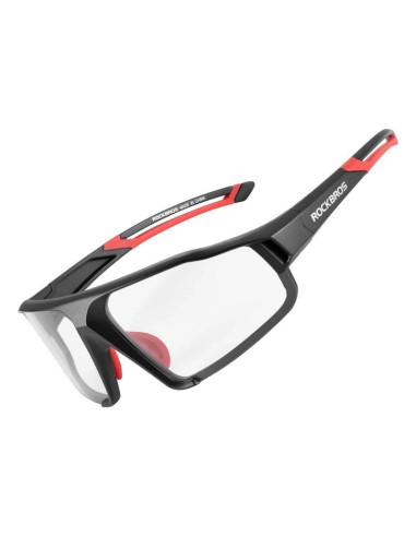 Okulary rowerowe rockbros sp216bk fotochromowe uv400 - czarno-czerwone