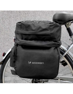 Wozinsky pojemna torba rowerowa 60 l na bagażnik (osłona przeciwdeszczowa w zestawie) czarny (wbb13bk) 2
