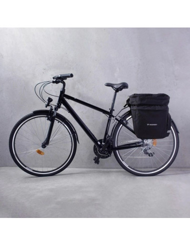Wozinsky pojemna torba rowerowa 60 l na bagażnik (osłona przeciwdeszczowa w zestawie) czarny (wbb13bk)