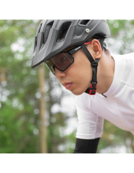 Okulary rowerowe rockbros 10135 fotochromowe uv400 - czarno-czerwone