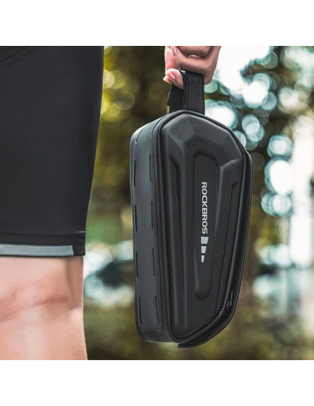 Torba rowerowa rockbros 30120064001 wodoodporna na ramę z pokrowcem na telefon - czarna