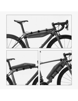 Torba rowerowa rockbros as-052 wodoodporna na ramę - szara 2