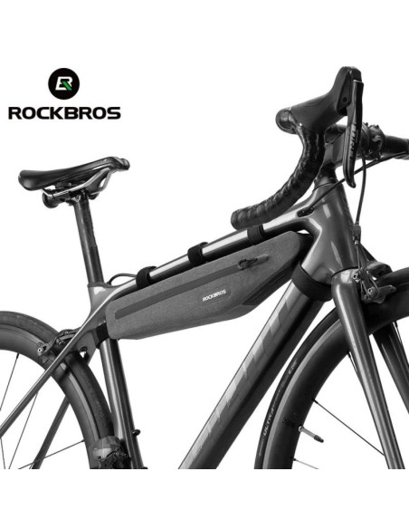 Torba rowerowa rockbros as-052 wodoodporna na ramę - szara