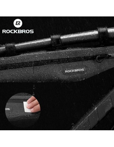 Torba rowerowa rockbros as-052 wodoodporna na ramę - szara