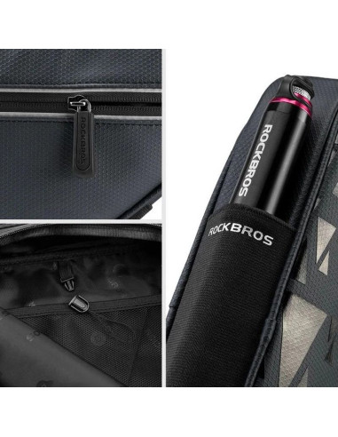 Torba rowerowa rockbros b39-2 wodoodporna na ramę - czarna