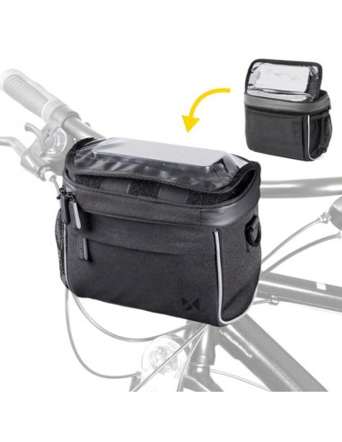 Wozinsky torba rowerowa na kierownicę torba rowerowa na ramię czarna (wbhbb-01)