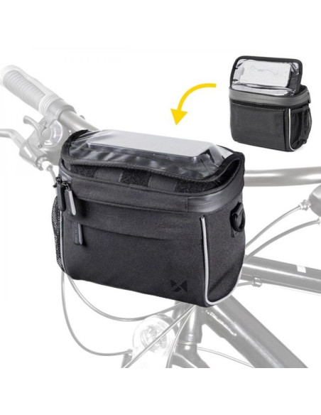 Wozinsky torba rowerowa na kierownicę torba rowerowa na ramię czarna (wbhbb-01)